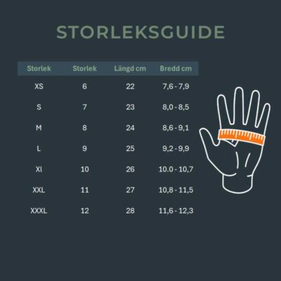 Storleksguide Lerka läderhandske